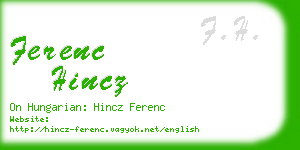 ferenc hincz business card